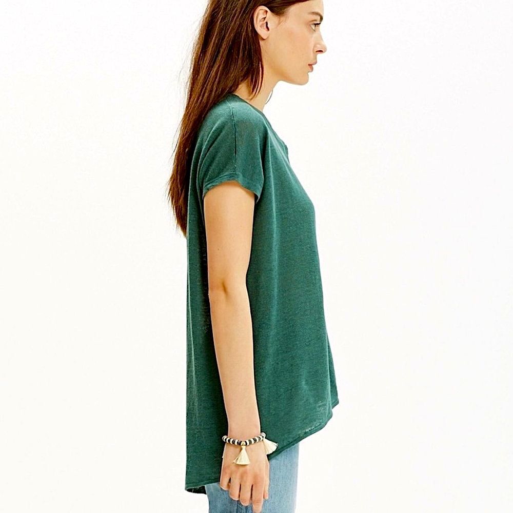 Madewell Interlude Linen Oversized Cap Sleeve Sweater Top Sz M - Picture 2 of 6